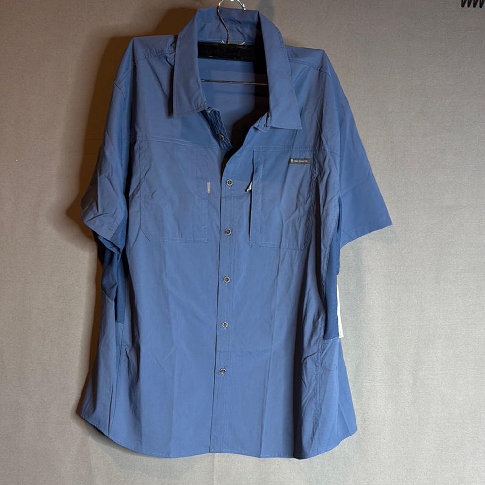 Free Country Blue Short Sleeve Button-Up Shirt XXLarge